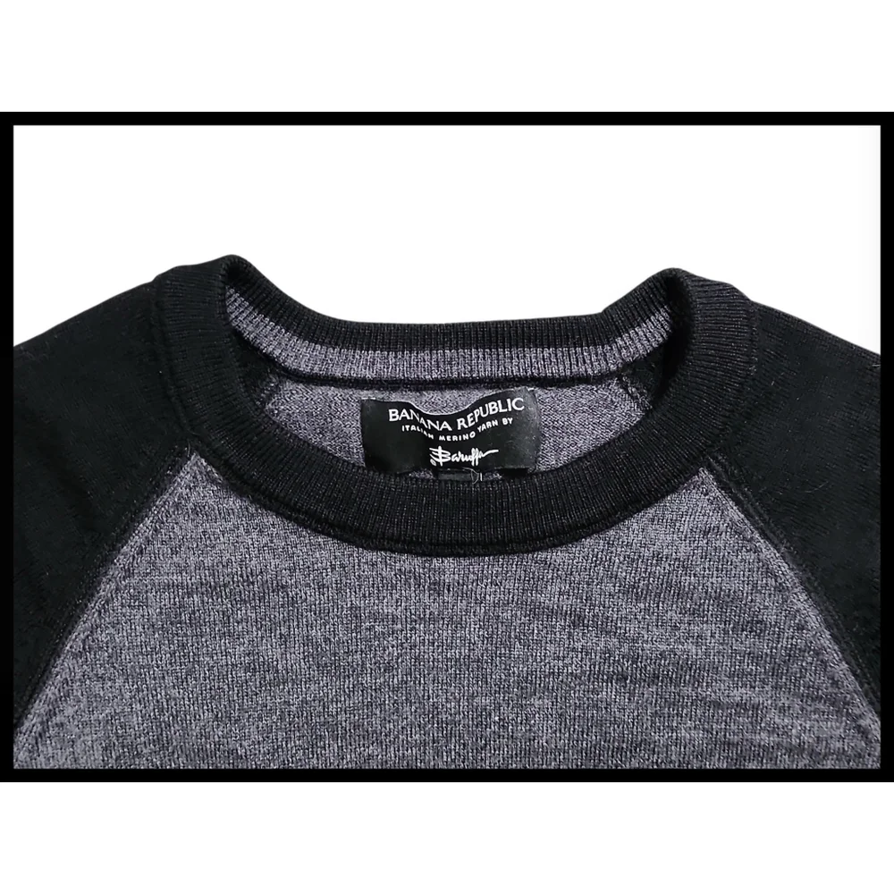 Banana Repubic Italian Yarn By Baruffa Knit Colorblock Sweater Men's Medium